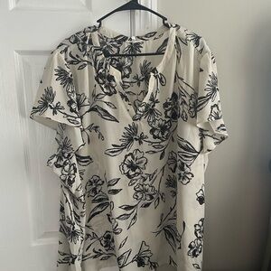 Maurices Black Floral Print Blouse